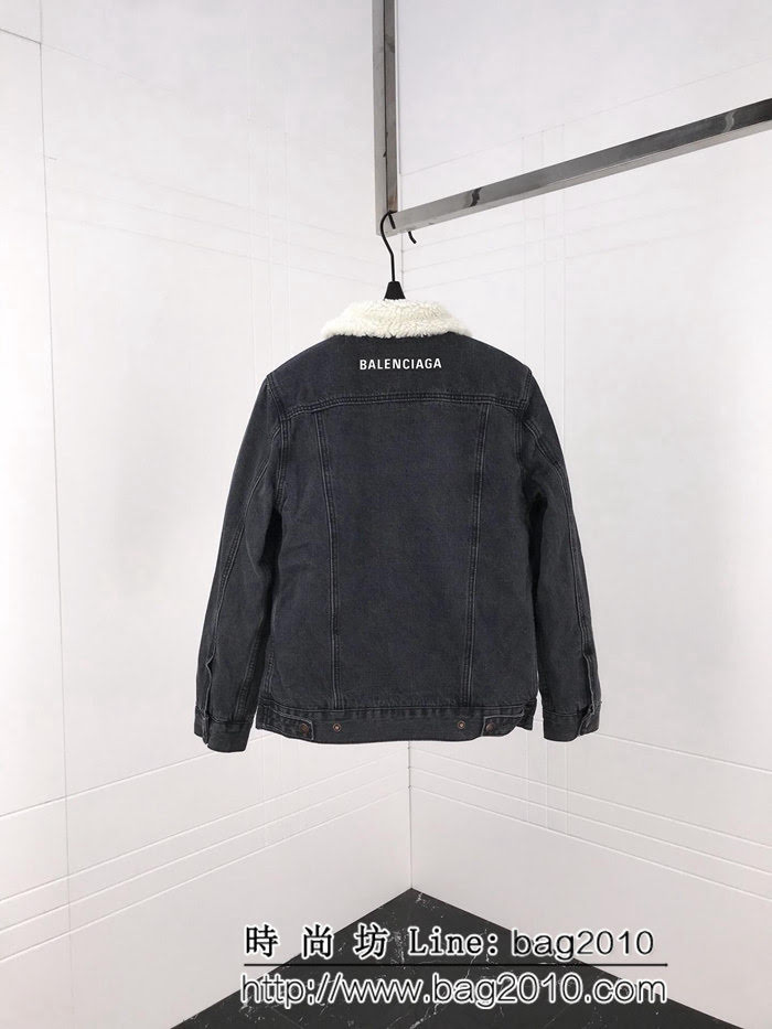 BALENCIAGA巴黎世家 18冬季新款 羊羔毛牛仔外套 加絨加厚面料 定制五金紐扣 簡約百搭款 ydi2449